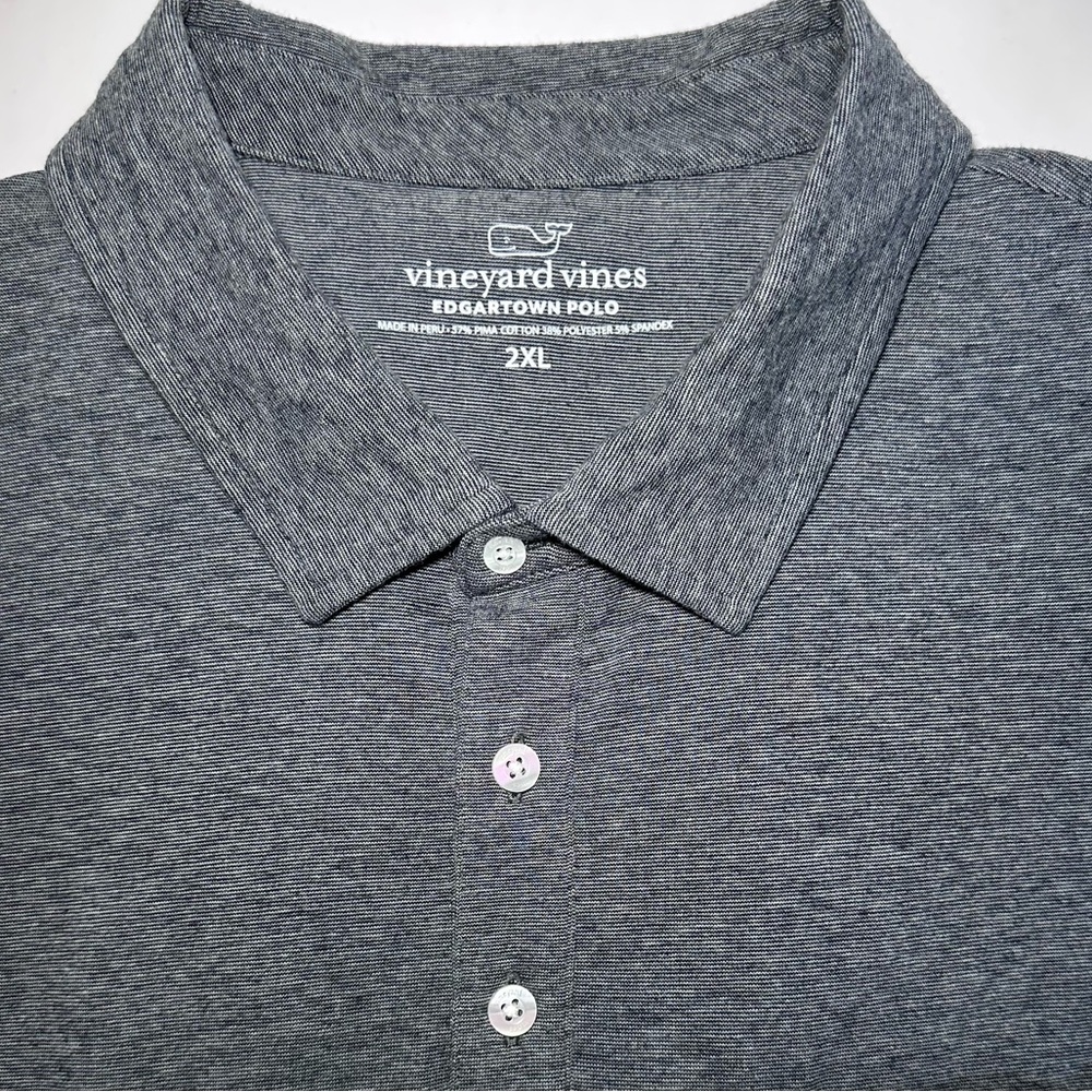 Vineyard Vines Men’s Edgartown Polo Black Gray Size 2XL